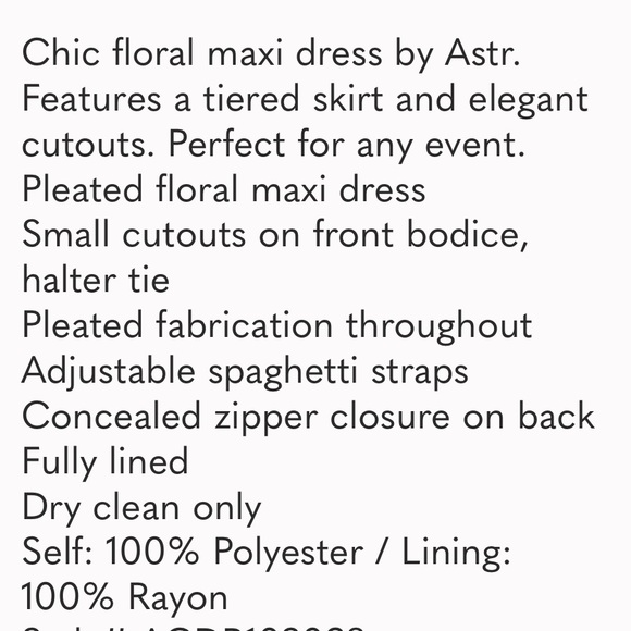 Astr Daytona Pleated Floral Tiered Maxi Dress in Blue & Pink Small $180- - Picture 9 of 15